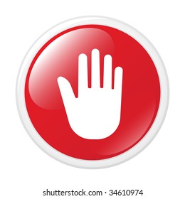 Internet button with hand