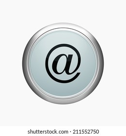 Internet button. At icon on white background.