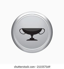 Internet button. Winners cup icon on white background.