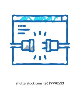 internet cable disonnected doodle icon sketch vector. internet cable disonnected sign. isolated symbol illustration