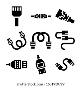 internet cable icon isolated sign symbol vector illustration - Collection of high quality black style vector icons
