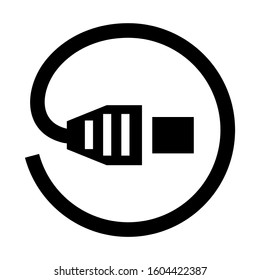 internet cable icon isolated sign symbol vector illustration - Collection of high quality black style vector icons
