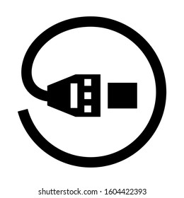 internet cable icon isolated sign symbol vector illustration - Collection of high quality black style vector icons
