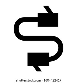 internet cable icon isolated sign symbol vector illustration - Collection of high quality black style vector icons
