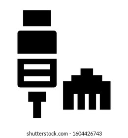 internet cable icon isolated sign symbol vector illustration - Collection of high quality black style vector icons
