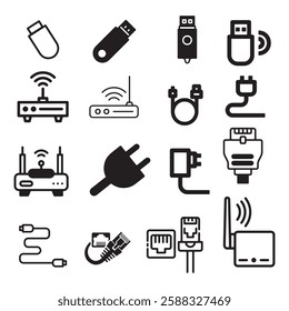 internet cable icon isolated sign symbol vector illustration - Collection of high quality black style vector icons
