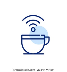 Internet cafe icon. Coffee cup and wi-fi. Pixel perfect icon