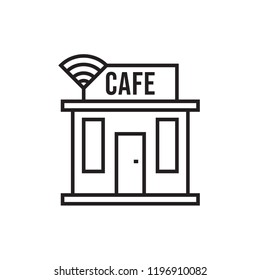 internet cafe icon vector line style