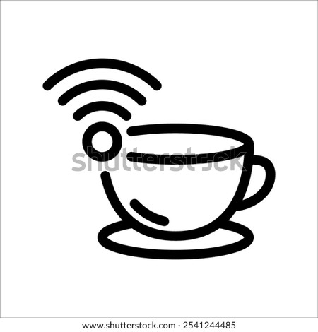 Internet cafe icon, wifi and cup icon