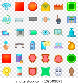 Internet cafe icons set. Cartoon style of 36 internet cafe vector icons for web for any design