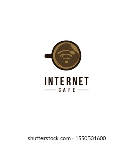 Internet cafe simple hipster logo icon sign design. Vector illustration