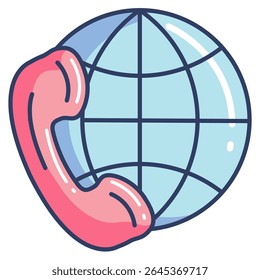 Internet Call 3d icon vector style for communication user interface Lineal Color style.