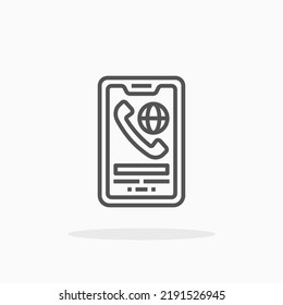 Internet Call line icon. Editable stroke and pixel perfect. Can be used for digital product, presentation, print design and more.