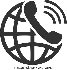 Internet call symbol, online calling icon vector 