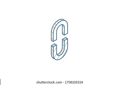 Internet chain link isometric icon. 3d vector illustration. Isolated line art technical drawing. Editable stroke