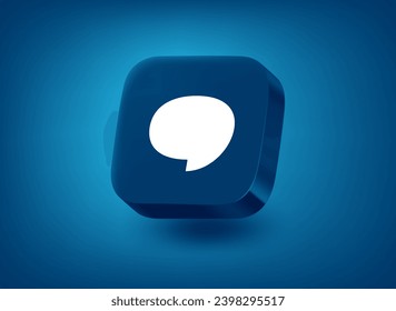 Internet chat app concept. Vector 3d button