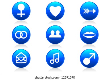 Internet Chat Icons - a set of 9 glossy buttons and icons