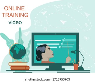 Internet class. Stay at school Learn to study at home through a teleconference Web conferencing during the coronavirus COVID-19 Pandemic flash on screen Emergency school, college test or course