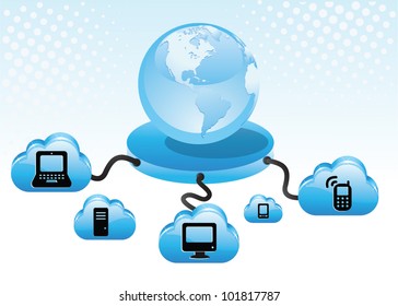 Internet cloud computing concept