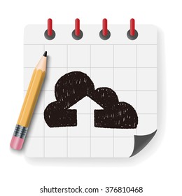 internet cloud doodle drawing