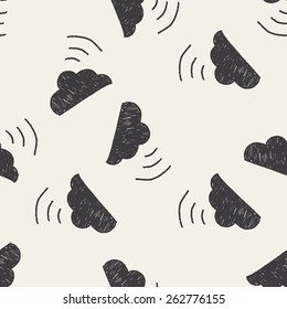 internet cloud doodle drawing seamless pattern background