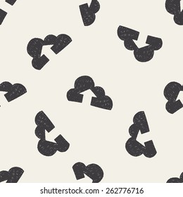 internet cloud doodle drawing seamless pattern background