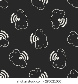 internet cloud doodle drawing seamless pattern background
