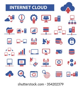 internet cloud icon, clouding, web, computer network, connection, hosting, database, pc  icons, signs vector concept set for infographics, mobile, website, application
