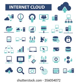 internet cloud icon, clouding, web, computer network, connection, hosting, database, pc  icons, signs vector concept set for infographics, mobile, website, application
