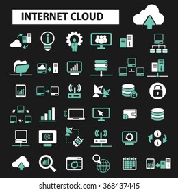 internet cloud icon, clouding, web, computer network, connection, hosting, database, pc  icons, signs vector concept set for infographics, mobile, website, application
