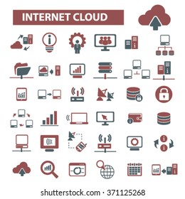 internet cloud icon, clouding, web, computer network, connection, hosting, database, pc  icons, signs vector concept set for infographics, mobile, website, application
