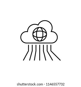 internet cloud icon. Element of intelligence icon for mobile concept and web apps. Thin line internet cloud icon can be used for web and mobile on blue background