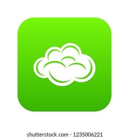 Internet cloud icon green vector isolated on white background