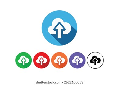 Internet Cloud Icons for Data Transfer, flat design cloud icons, internet cloud storage icons