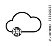 Internet cloud technology. Global net. Web icon