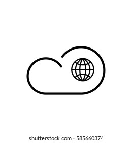 Internet cloud technology. Global net. Web icon