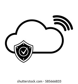 Internet cloud technology. Global net. Web icon