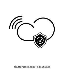 Internet cloud technology. Global net. Web icon