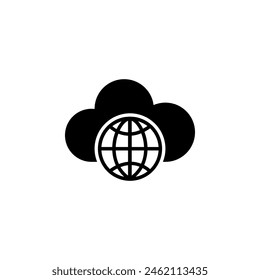 Internet Cloud Technology, Global Web Net flat vector icon. Simple solid symbol isolated on white background. Internet Cloud Technology, Web Net sign design template for web and mobile UI element