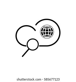 Internet cloud technology icon: Global search