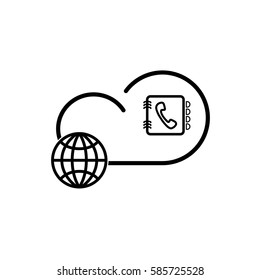 Internet cloud technology. Phonebook cloud icon