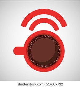 internet coffee wifi connection icon vector illustration eps 10