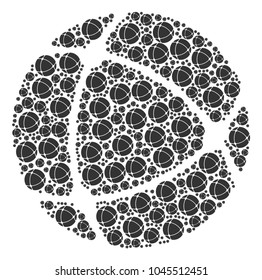 Internet collage combined in the figure of internet design elements. Vector iconized composition organized from simple icons.