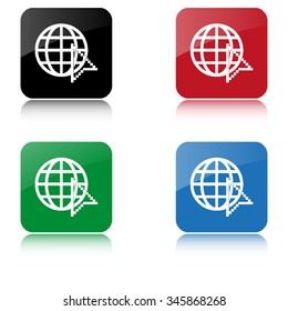 Internet  - color vector icon  with shadow