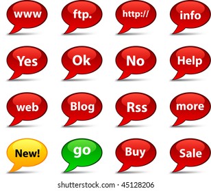 Internet comics set. Vector buttons.