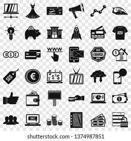 Internet commerce icons set. Simple style of 36 internet ommerce vector icons for web for any design
