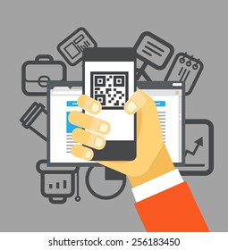 Ilustración de comercio por Internet. Concepto de diseño plano