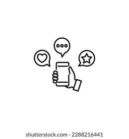 Internet Communicating and Social Network Isolated Line Icon. It can be used for websites, stores, banners, fliers. 