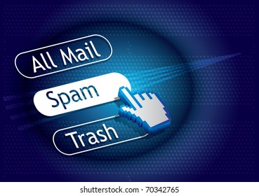 Internet communication concept with abstract clik icon