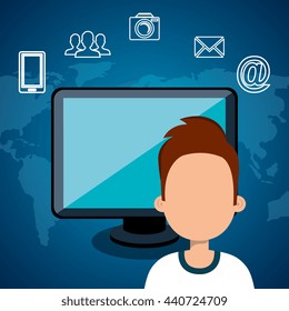 internet communication design, vector illustration eps10 graphic 